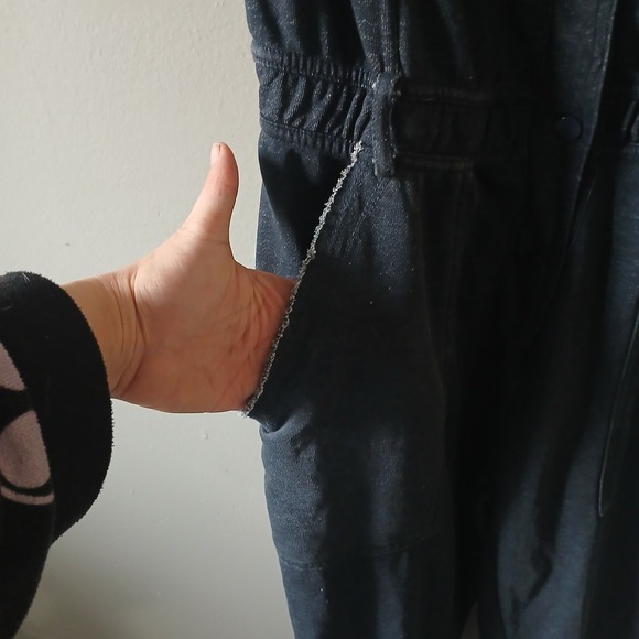 Daily‎ Practice Anthropologie Size M Utility Jumpsuit Dark Gray Pockets Stretch - Picture 9 of 16